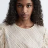 Jacquard-Bluse mit Ballonärmeln Jacquard-Bluse mit Ballonärmeln