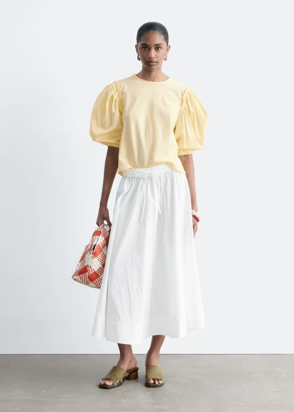 Jacquard-Bluse mit Ballonärmeln Jacquard-Bluse mit Ballonärmeln