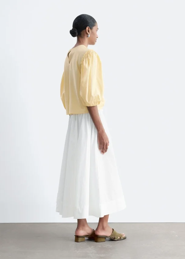 Jacquard-Bluse mit Ballonärmeln Jacquard-Bluse mit Ballonärmeln