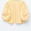 Jacquard-Bluse mit Ballonärmeln Jacquard-Bluse mit Ballonärmeln
