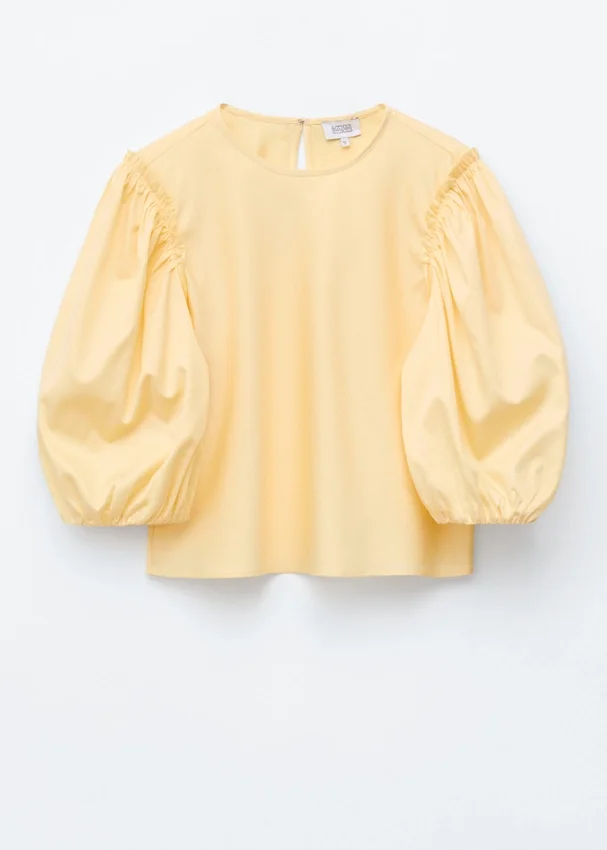 Jacquard-Bluse mit Ballonärmeln Jacquard-Bluse mit Ballonärmeln