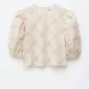 Jacquard-Bluse mit Ballonärmeln Jacquard-Bluse mit Ballonärmeln