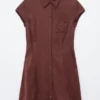 Jacquard-Mini-Hemdkleid