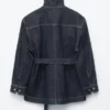 Jeansjacke mit Bindegürtel