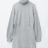 Jersey-Minikleid mit Rollkragen