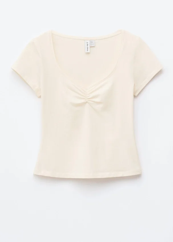 Jersey-Oberteil mit gerafftem Brustbereich Jersey-Oberteil mit gerafftem Brustbereich