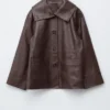 Kastenförmige Nappalederjacke Kastenförmige Nappalederjacke