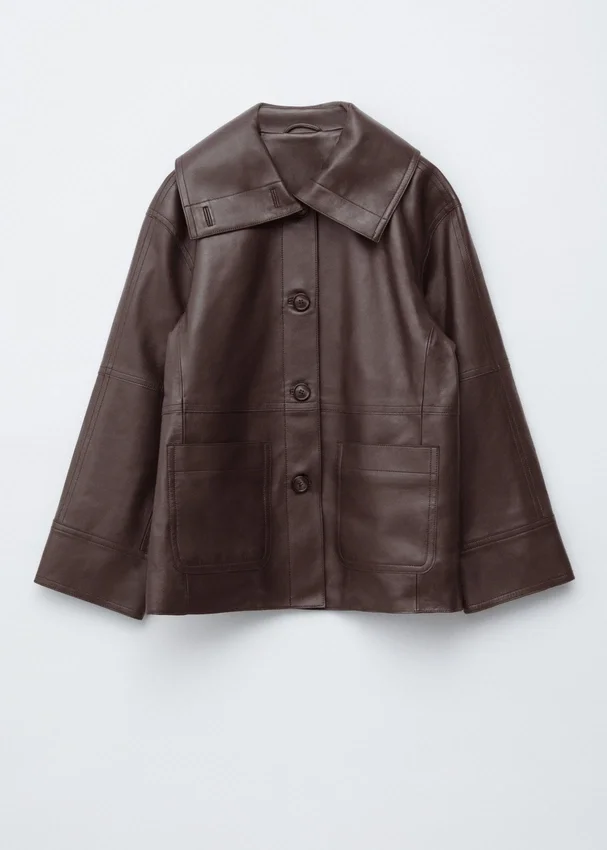 Kastenförmige Nappalederjacke Kastenförmige Nappalederjacke