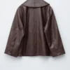Kastenförmige Nappalederjacke Kastenförmige Nappalederjacke