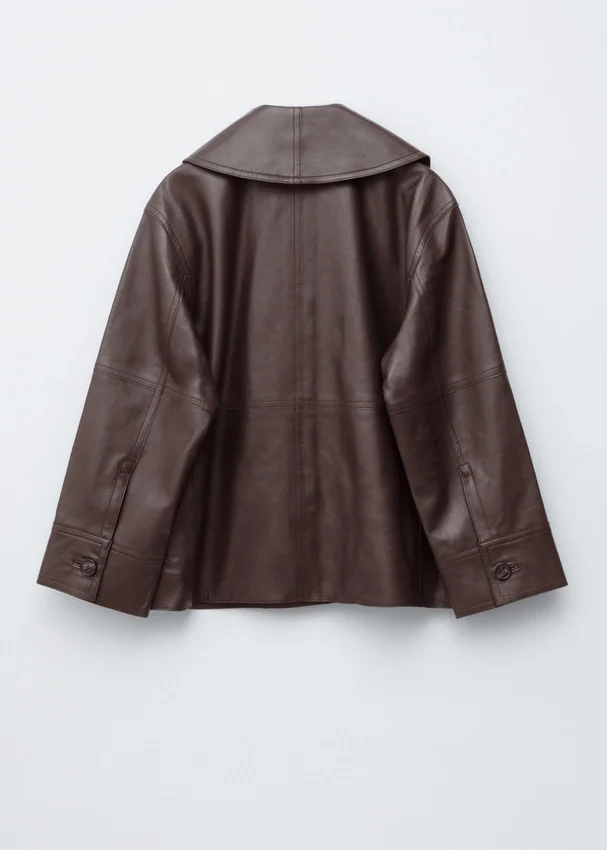 Kastenförmige Nappalederjacke Kastenförmige Nappalederjacke