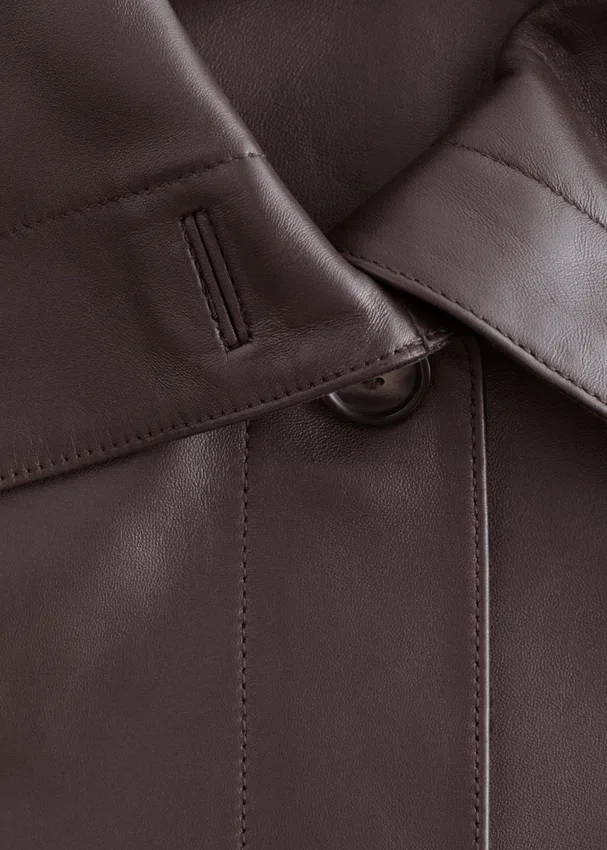 Kastenförmige Nappalederjacke Kastenförmige Nappalederjacke
