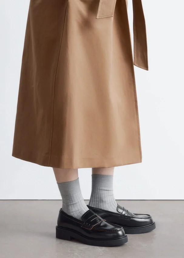 Klobige Leder-Loafer Klobige Leder-Loafer