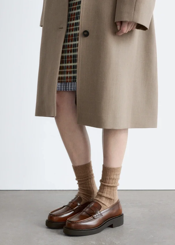 Klobige Leder-Loafer Klobige Leder-Loafer