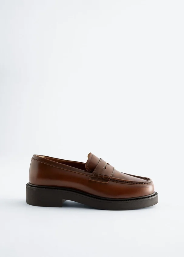 Klobige Leder-Loafer Klobige Leder-Loafer