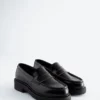 Klobige Leder-Loafer Klobige Leder-Loafer