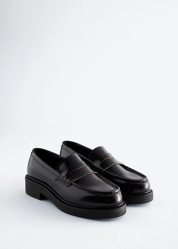 Klobige Leder-Loafer Klobige Leder-Loafer