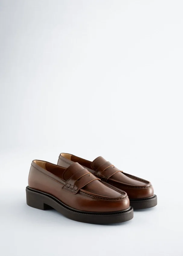 Klobige Leder-Loafer Klobige Leder-Loafer