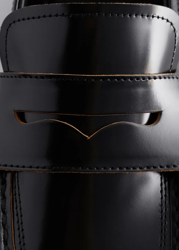 Klobige Leder-Loafer Klobige Leder-Loafer