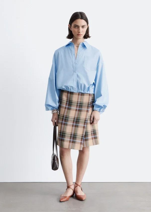 Knie-langer Tartan-Wickelrock Knie-langer Tartan-Wickelrock