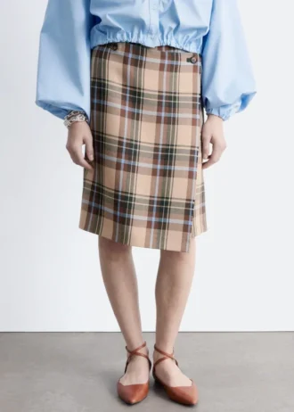 Knie-langer Tartan-Wickelrock Knie-langer Tartan-Wickelrock