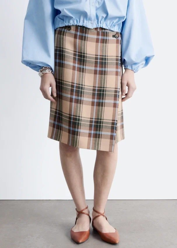 Knie-langer Tartan-Wickelrock Knie-langer Tartan-Wickelrock