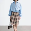 Knie-langer Tartan-Wickelrock Knie-langer Tartan-Wickelrock