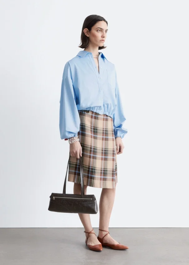 Knie-langer Tartan-Wickelrock Knie-langer Tartan-Wickelrock