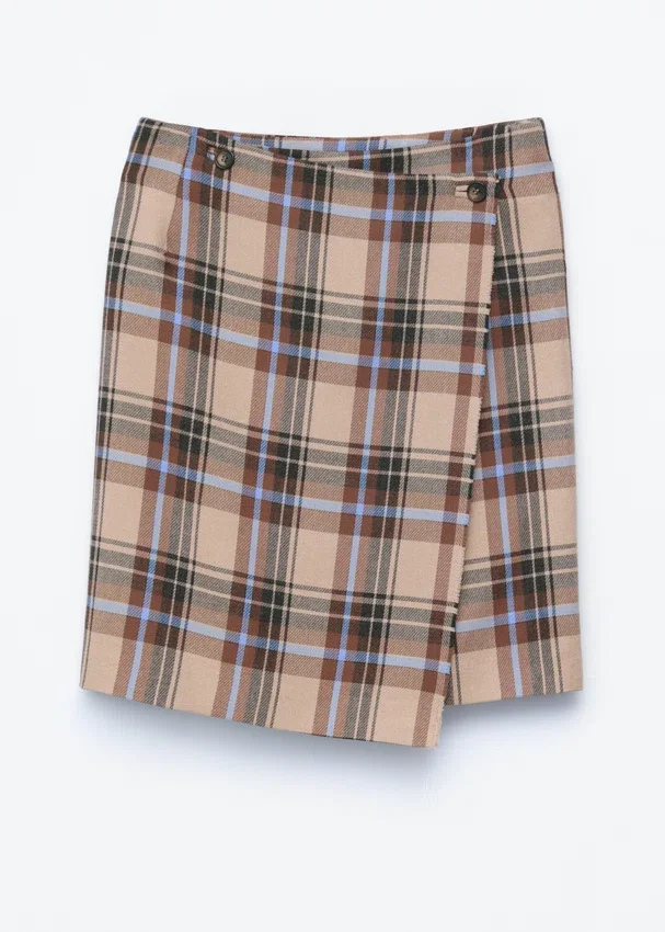Knie-langer Tartan-Wickelrock Knie-langer Tartan-Wickelrock