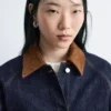 Kurze Jeansjacke mit Cordkragen Kurze Jeansjacke mit Cordkragen