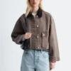 Kurze Jeansjacke mit Cordkragen Kurze Jeansjacke mit Cordkragen