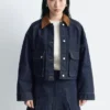 Kurze Jeansjacke mit Cordkragen Kurze Jeansjacke mit Cordkragen
