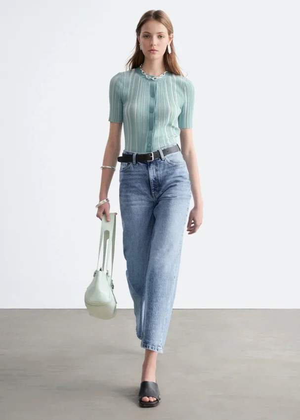 Kurze Wide-Leg-Jeans Kurze Wide-Leg-Jeans
