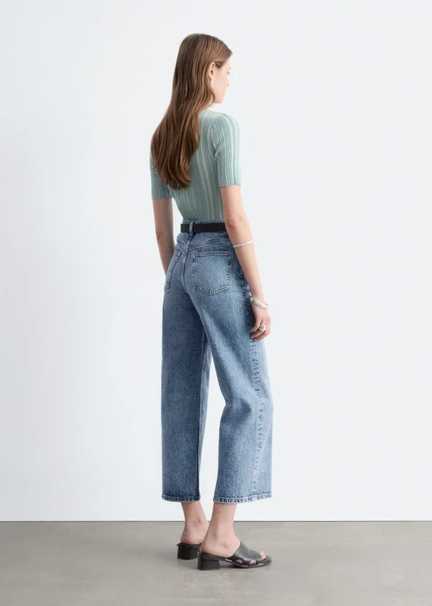 Kurze Wide-Leg-Jeans Kurze Wide-Leg-Jeans