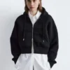 Kurzer Scuba-Hoodie mit Reißverschluss