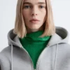 Kurzer Scuba-Hoodie mit Reißverschluss Kurzer Scuba-Hoodie mit Reißverschluss