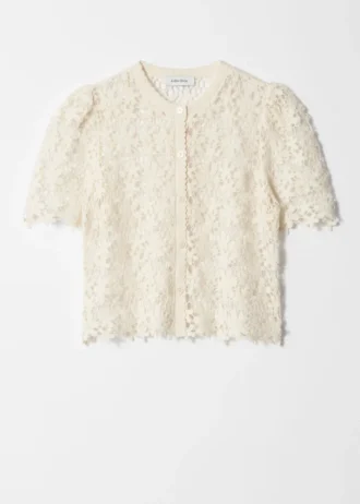 Kurzärmelige Häkel-Cardigan