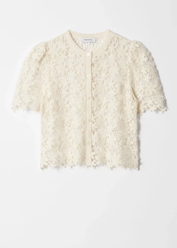 Kurzärmelige Häkel-Cardigan Kurzärmelige Häkel-Cardigan