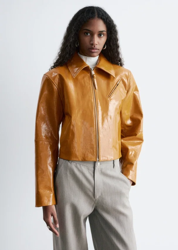 Lackleder-Bikerjacke Lackleder-Bikerjacke