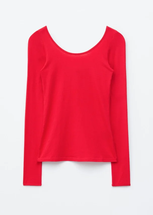Langarmshirt mit U-Ausschnitt Langarmshirt mit U-Ausschnitt