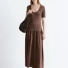 Langes Jersey-Maxikleid Langes Jersey-Maxikleid