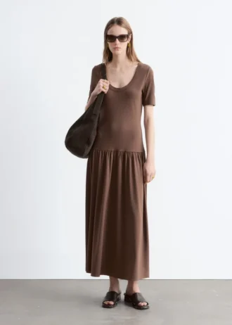 Langes Jersey-Maxikleid