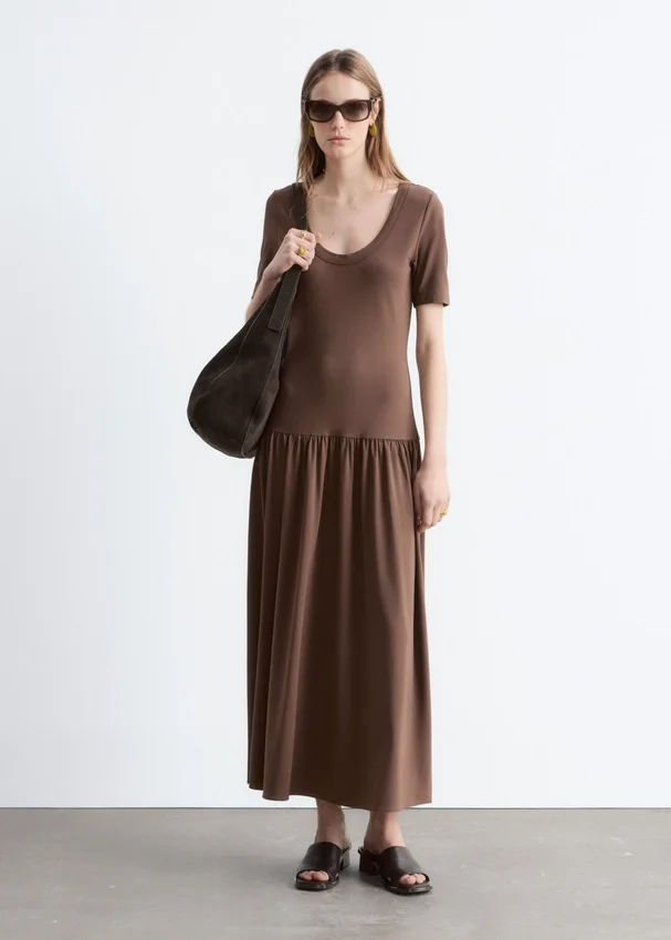 Langes Jersey-Maxikleid Langes Jersey-Maxikleid