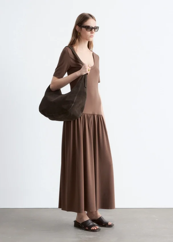 Langes Jersey-Maxikleid Langes Jersey-Maxikleid