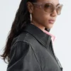 Sonnenbrille mit übergroßem ovalem Rahmen
