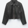 Leder-Bikerjacke