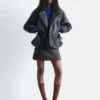 Leder-Bikerjacke mit Gürtel Leder-Bikerjacke mit Gürtel