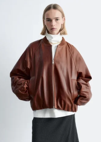 Leder-Bomberjacke