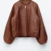 Leder-Bomberjacke