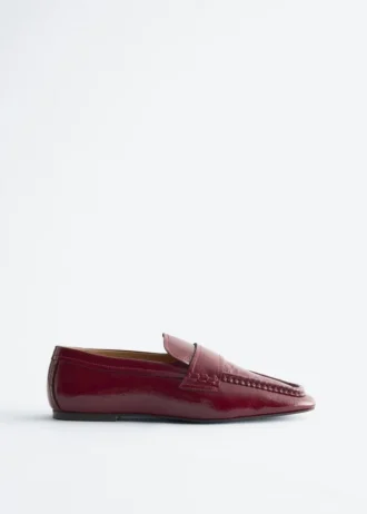 Leder-Loafer mit eckiger Spitze