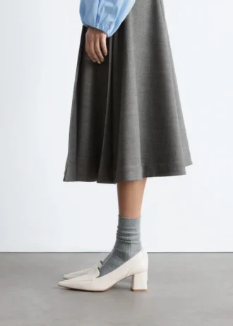 Leder-Loafer-Pumps